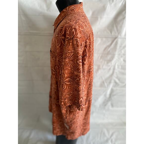 It's 5 O'Clock Somewhere 100% SILK Paradise Print Button Down Shirt Men's XXL - Picture 2 of 8